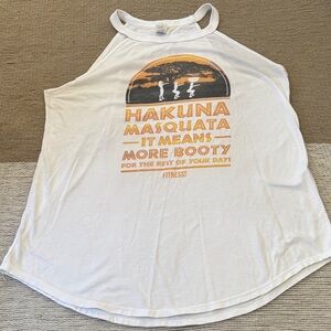 District White Tank with Orange and Black Graphic